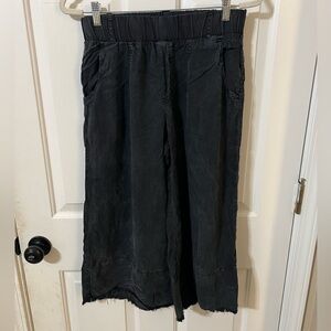 Anthropologie Cloth & Stone Black Cropped Wide Leg Pants Womens XS Grunge Whimsy